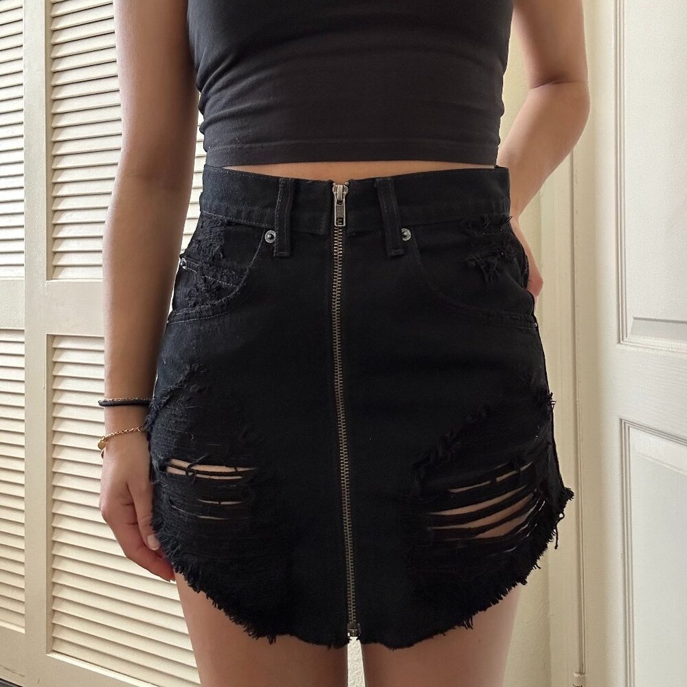 LF Carmar Black Denim Skirt